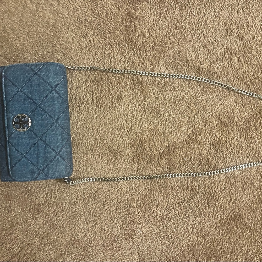 Tory Burch Denim Quilted Crossbody Bag